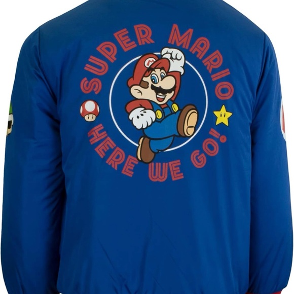Youth Super Mario Blue Bomber Jacket - Picture 2 of 4